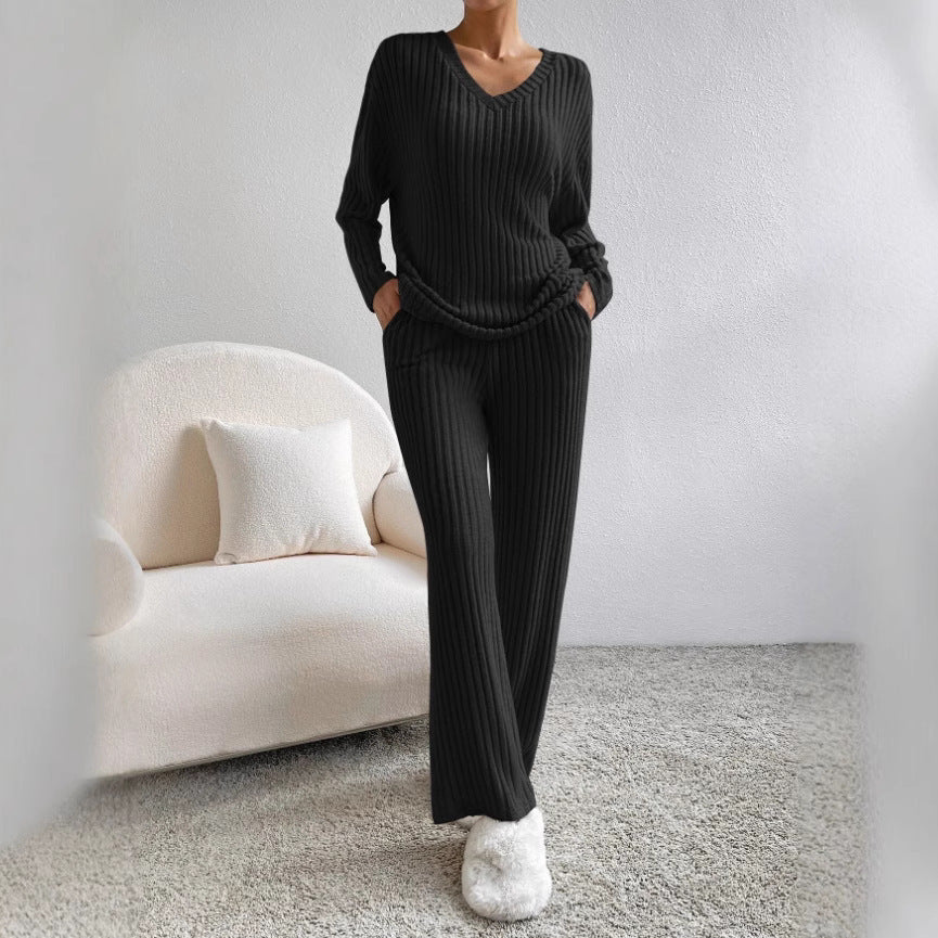 Damen Relaxed Loungewear-Set mit Rippenstruktur Drune