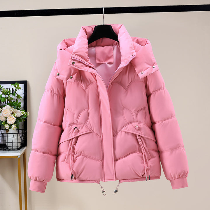 Damen Modische Pufferjacke mit abnehmbarer Kapuze und seitlichen Eingrifftaschen Drune