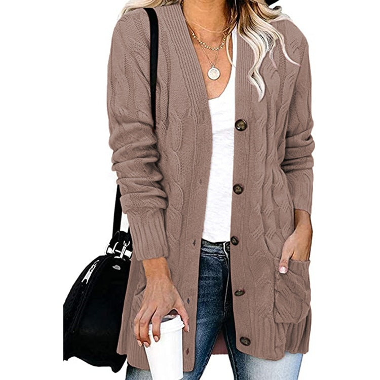 Damen Strickjacke mit Zopfdesign und praktischen Taschen Drune