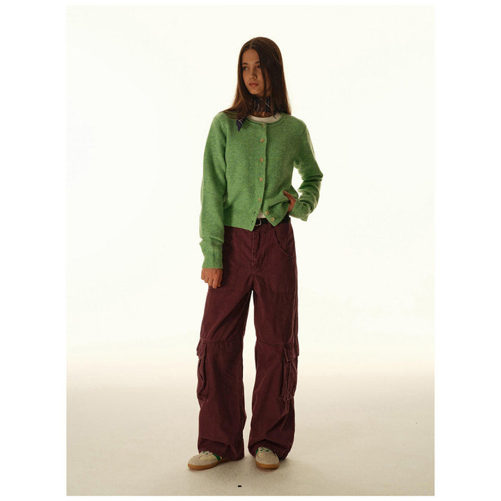 Damen Baggy-Cargo-Hose mit hoher Leibhöhe, großen Klappentaschen und verstärkten Nahtpaneelen Drune