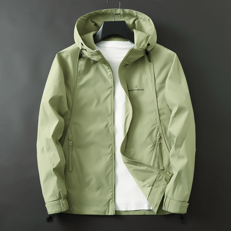 Herren Leichte wasserabweisende Softshelljacke mit Kapuze, verstellbaren Bündchen und Reißverschlusstaschen Drune