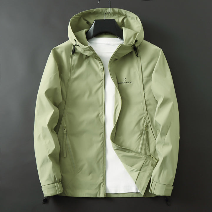 Herren Leichte wasserabweisende Softshelljacke mit Kapuze, verstellbaren Bündchen und Reißverschlusstaschen Drune