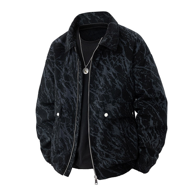 Herren Kunstvelours‑Bomberjacke im Oversize‑Boxy‑Cut mit Zwei‑Wege‑Reißverschluss & elastischem Saum Drune