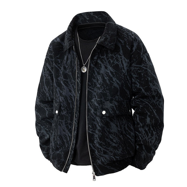 Herren Kunstvelours‑Bomberjacke im Oversize‑Boxy‑Cut mit Zwei‑Wege‑Reißverschluss & elastischem Saum Drune
