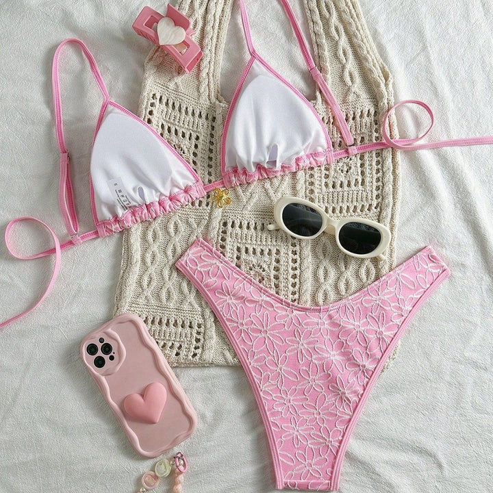 Damen Blumendekoriertes Bikini-Set Drune