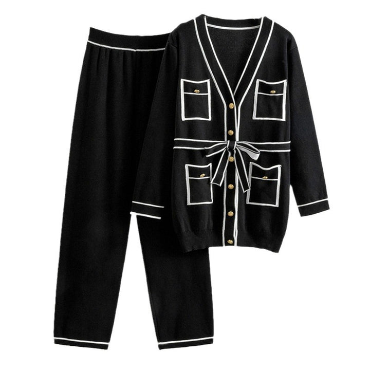 Damen gemütliches Strickanzug-Set Drune