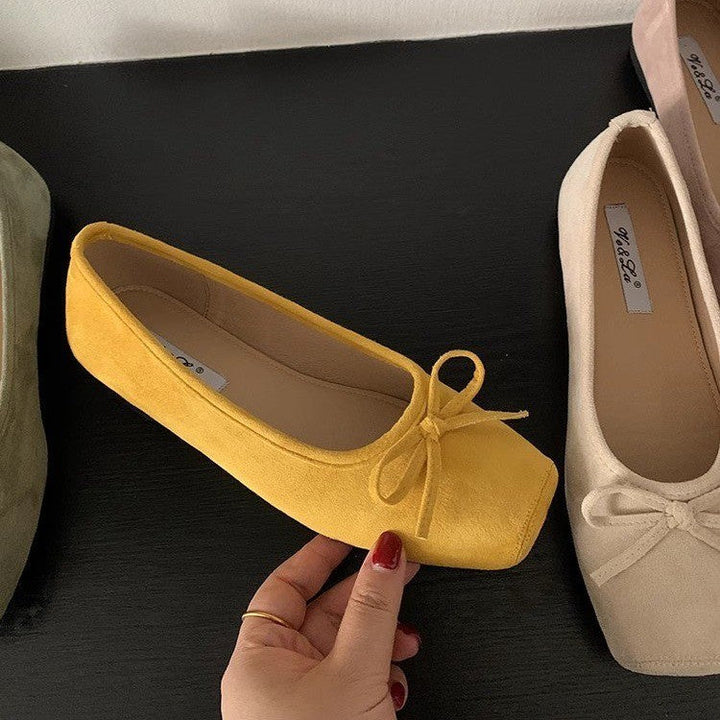 Damen Ballerinas aus hochwertigem Wildleder mit filigranem Schleifendetail Drune