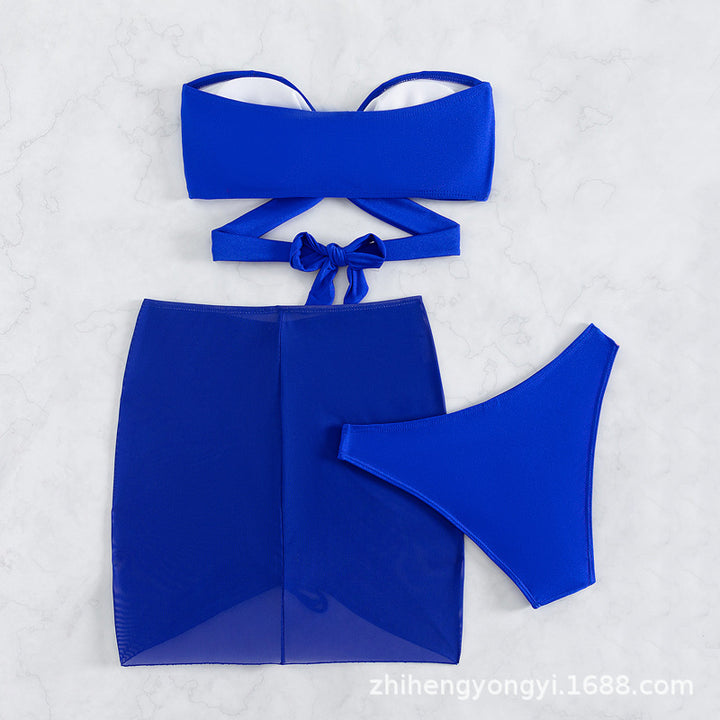 Damen Bandeau-Bikini mit verspieltem Wickeldesign Drune