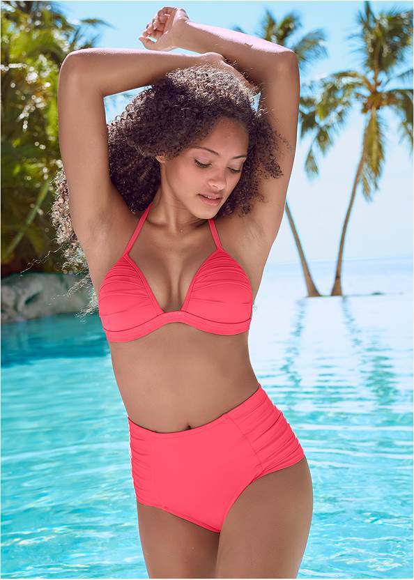 Damen Hochtaillierter Bikini mit femininem Rüschendesign Drune