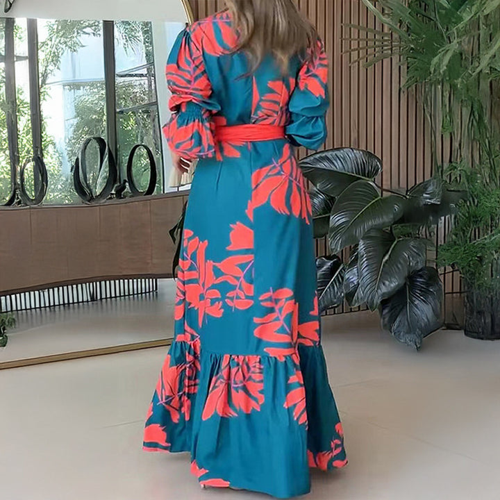 Damen Maxikleid mit eleganten Blumenmustern Drune