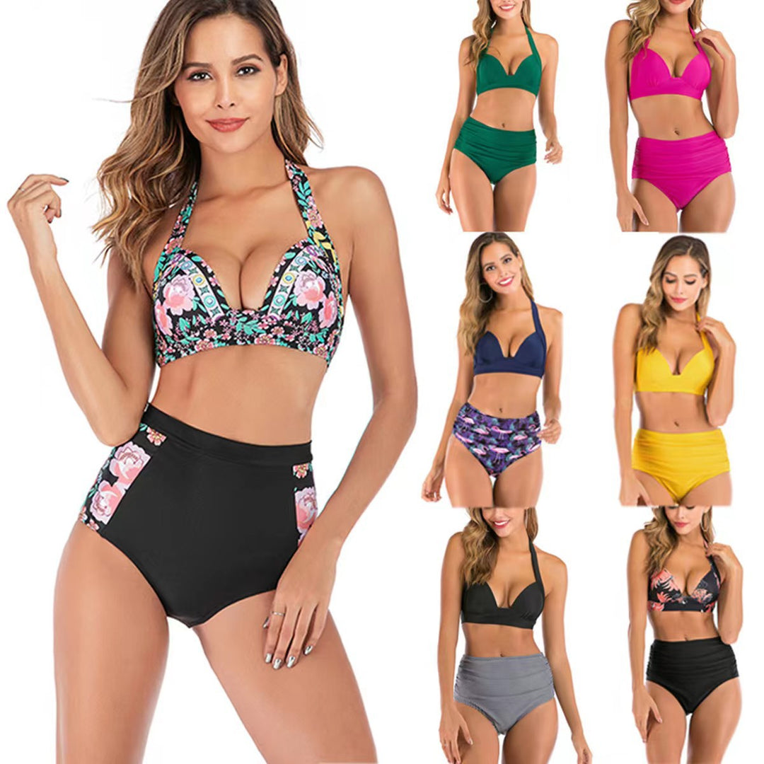 Damen Hochtailliertes Bikini-Set mit verstellbarem Oberteil Drune