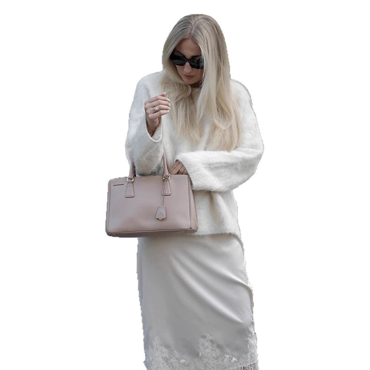 Damen Kuscheliger Mohair‑Optik Pullover mit Rundhalsausschnitt und legerer Silhouette Drune