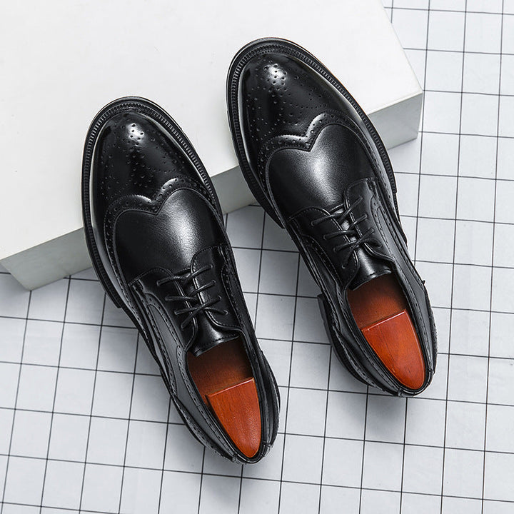 Herren Elegante Schnürschuhe mit klassischen Broguemuster und rutschfester Sohle Drune