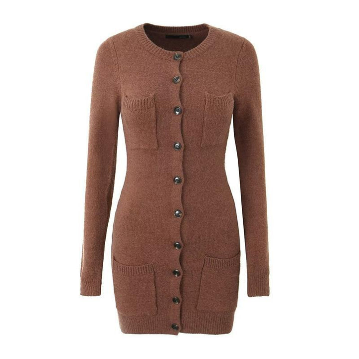 Damen Strickjacke mit Taschen und Knöpfen Drune