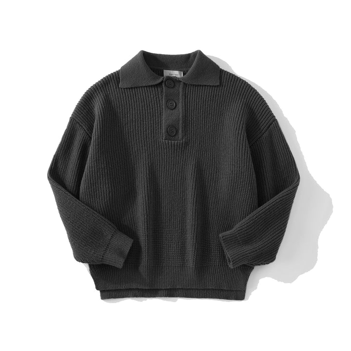 Damen Bequemer Strickpullover mit Knopfdetails Drune