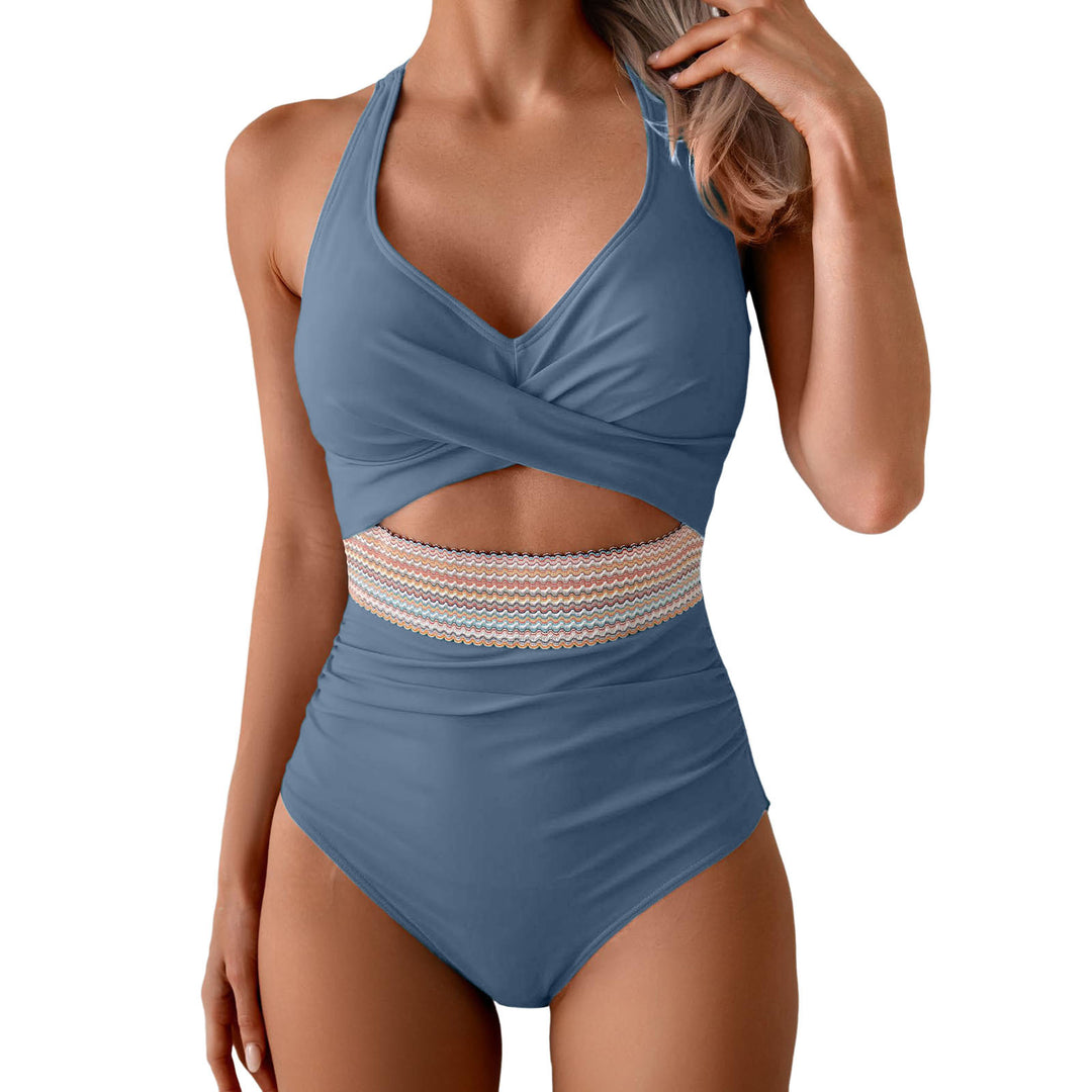 Damen Einteiliges Badeoutfit mit innovativer Wickeloptik Drune