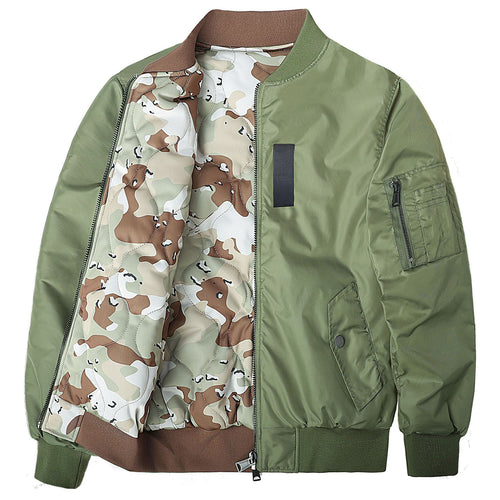 Men's  Reversible Quilted-Lined Bomber Jacket with Sleeve Utility Pocket and Ribbed Trims Drune