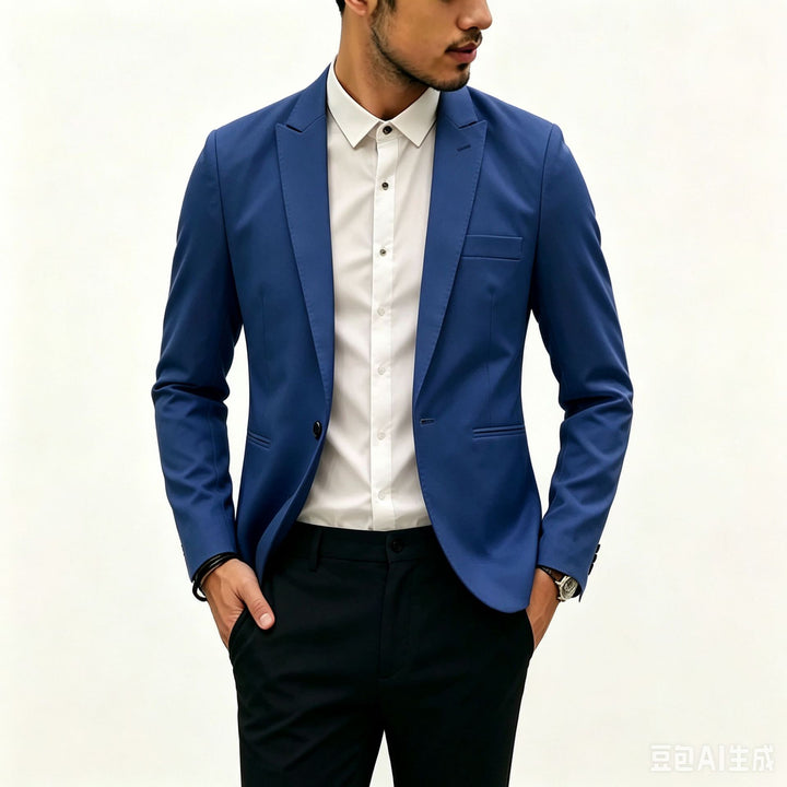 Herren Zweiteiliges Slim‑Fit Anzugset mit schmalem Revers und Stretchgewebe Drune