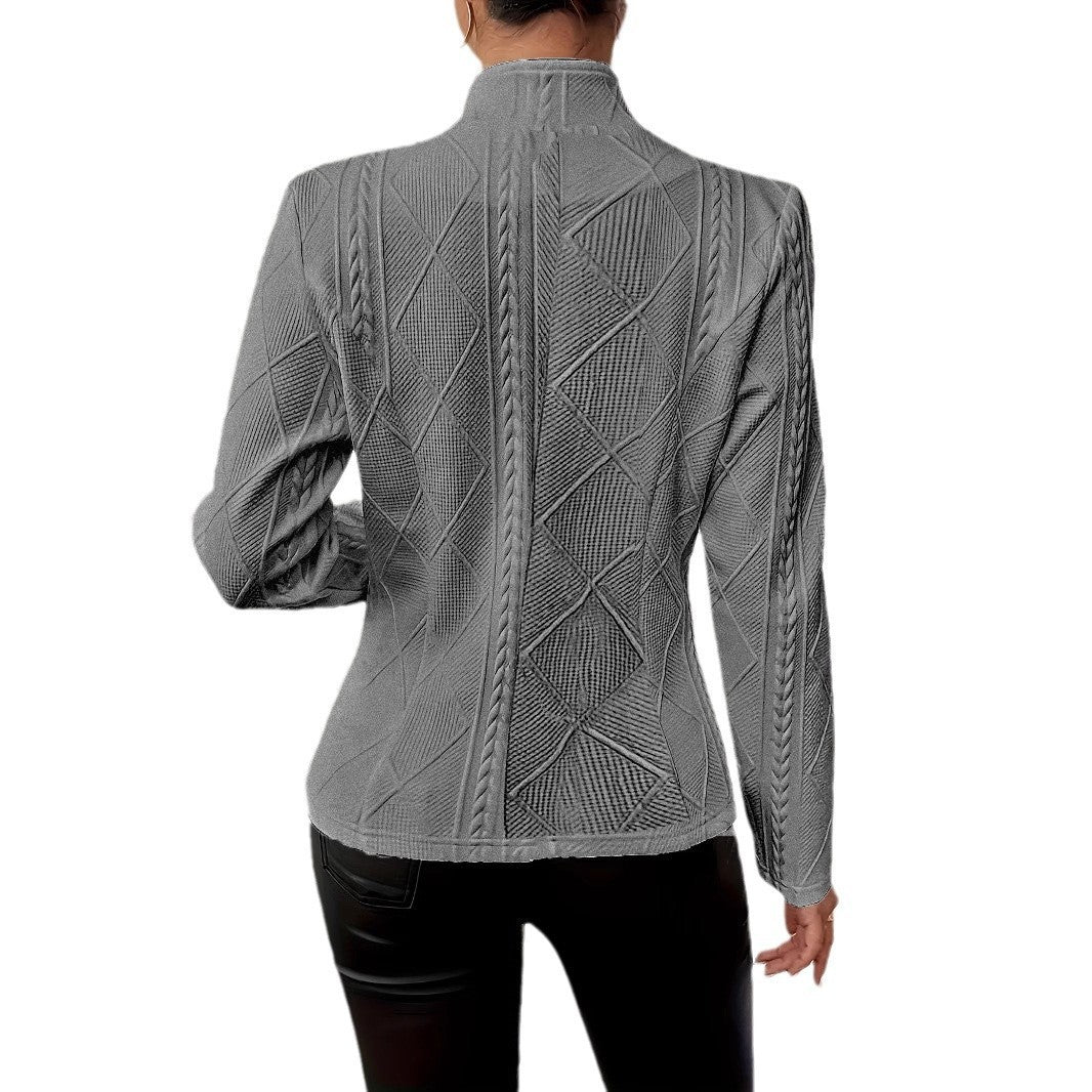 Damen nan taillierter strukturierter Blazer mit Stehkragen und Zopfapplikation Drune