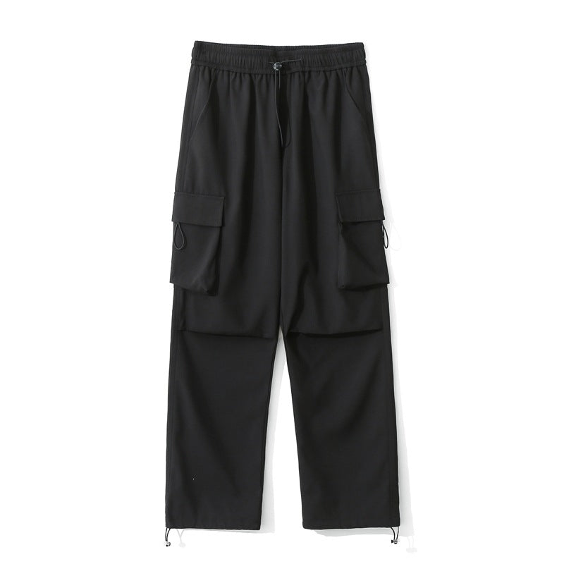 Damen Locker geschnittene Cargo-Hose mit Druckknopf‑Paneelen und Tunnelzugbund Drune