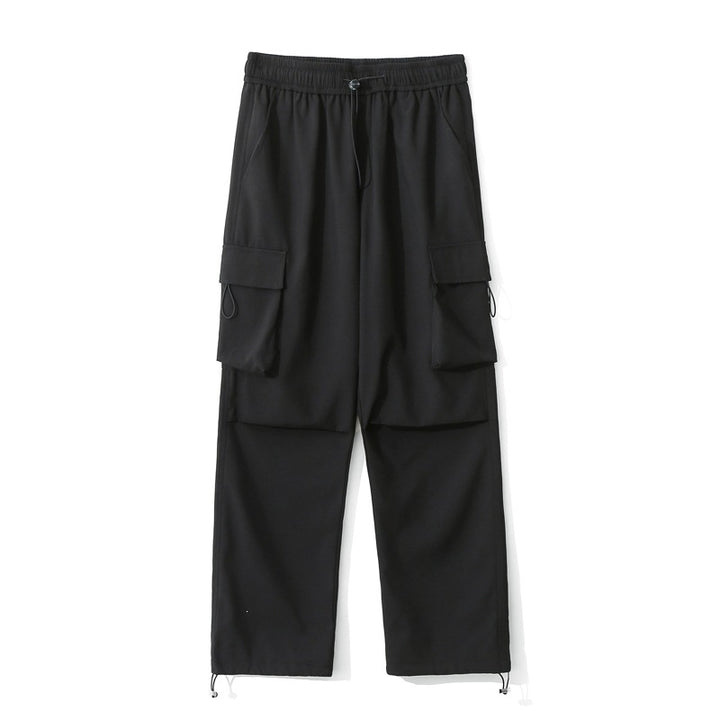 Damen Locker geschnittene Cargo-Hose mit Druckknopf‑Paneelen und Tunnelzugbund Drune