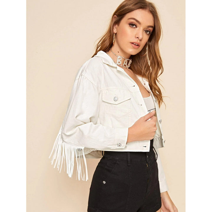 Damen
Kurze Fransenjacke mit trendigem Design und lässigem Schnitt Drune