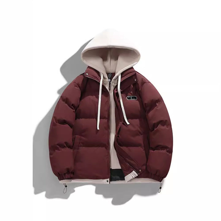 Herren Zweilagige Steppjacke mit herausnehmbarer Fleece-Kapuze und Thermoisolierung Drune