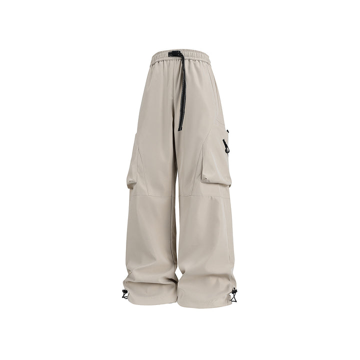 Herren Baggy-Cargo-Hose im Tech-Utility-Stil mit großvolumigen Klapptaschen, elastischem Bund und verstellbarem Kordelsaum Drune