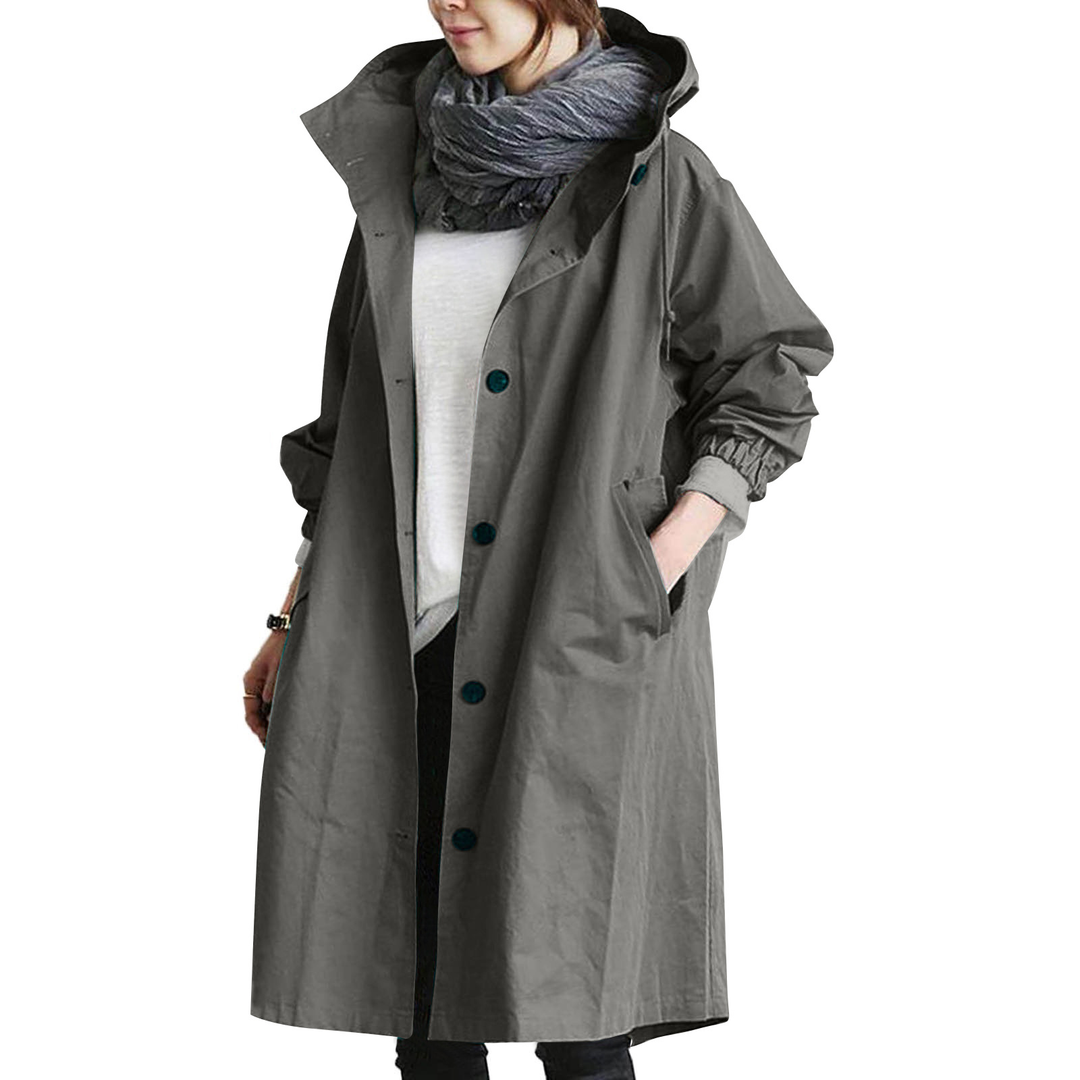 Drune | Damen Oversized Kapuzen-Trenchcoat