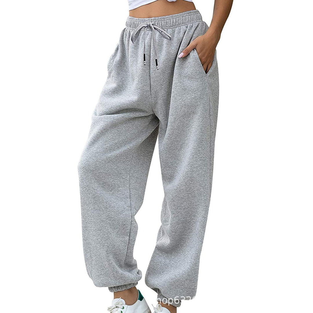 Damen nan lässige Jogginghose mit hohem Bund elastischen Knöchelabschlüssen und weichem Fleecefutter Drune