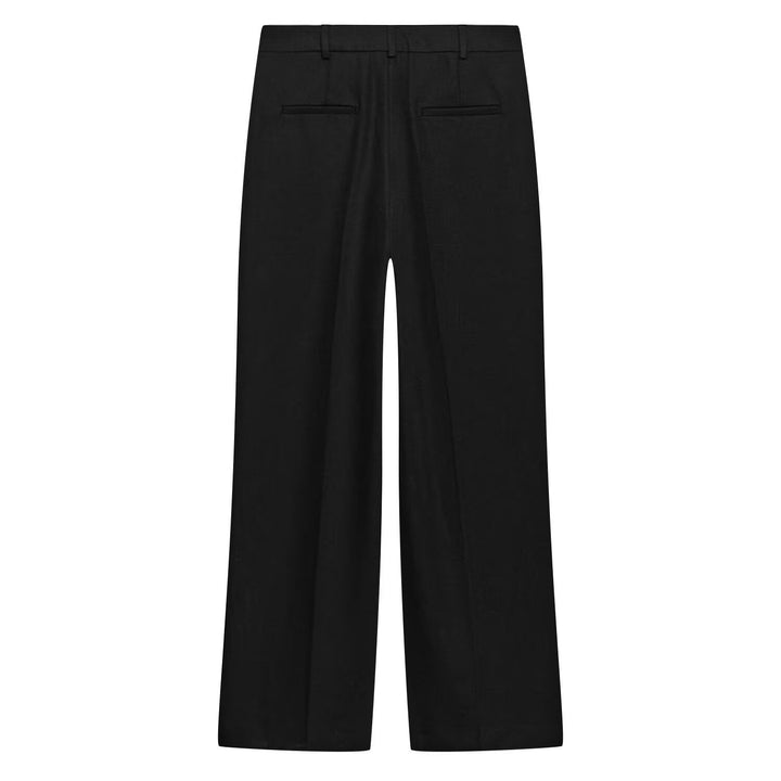 Damen Weit geschnittene Highwaist-Hose mit Vordernaht und langen Beinschlitzen Drune