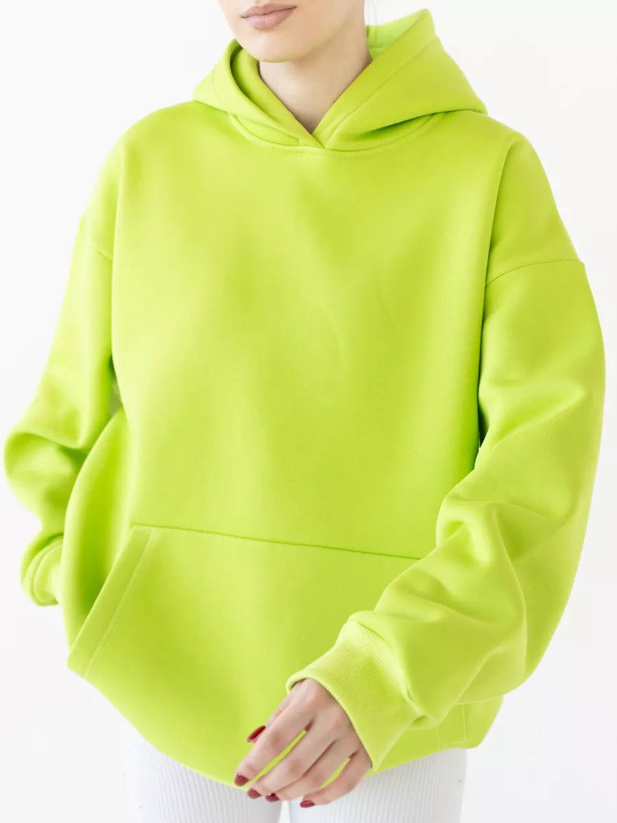 Damen Oversized Hoodie mit praktischem Kangaroo-Taschen-Design Drune