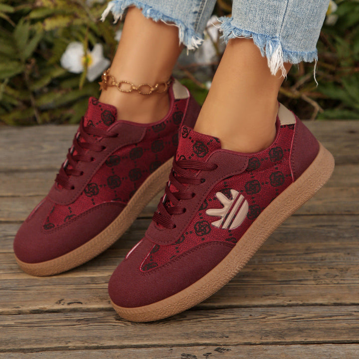 Damen Sneaker mit modischem Print und rutschfester Sohle Drune