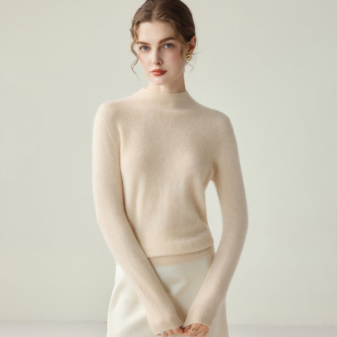 Damen Schmaler Mockneck-Feinstrickpullover mit kaschmirähnlicher Haptik Drune