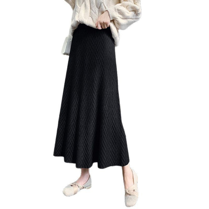 Damen Eleganter Strickrock mit strukturiertem Zopfmuster Drune