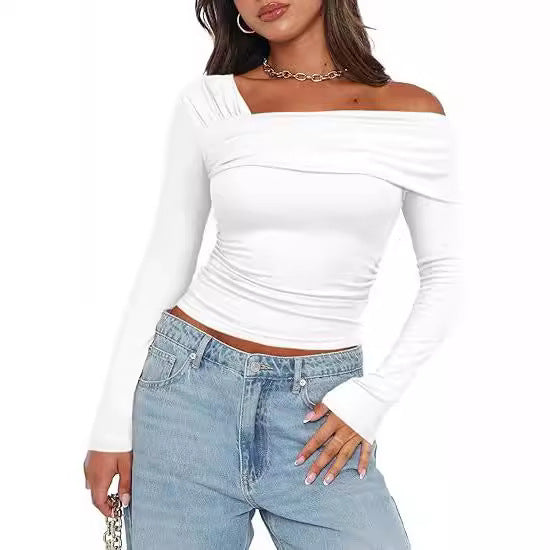 Damen Off-Shoulder Langarmshirt Drune