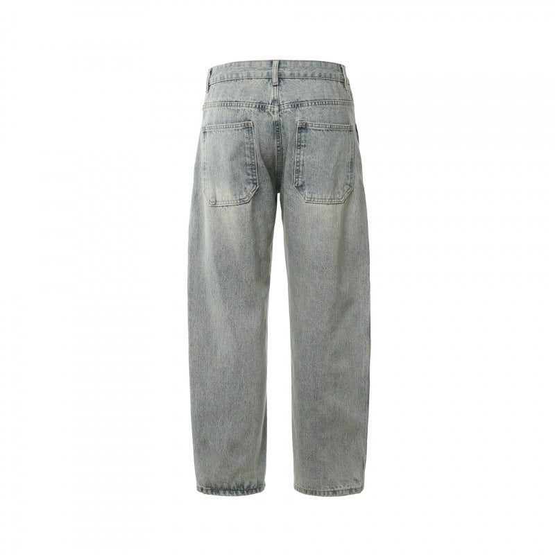 Herren Lässige Straight‑Leg Jeans mit Used‑Waschung und Destroyed-Details Drune