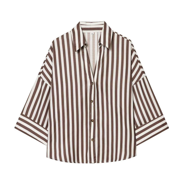 Damen Modernes gestreiftes Blusenshirt mit oversized Schnitt Drune