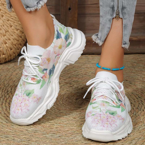 Drune | Lässige Turnschuhe Mit Blumendruck