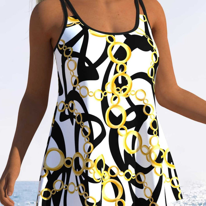 Damen Tankini mit verspieltem Streifenmuster und originellem Schnitt Drune