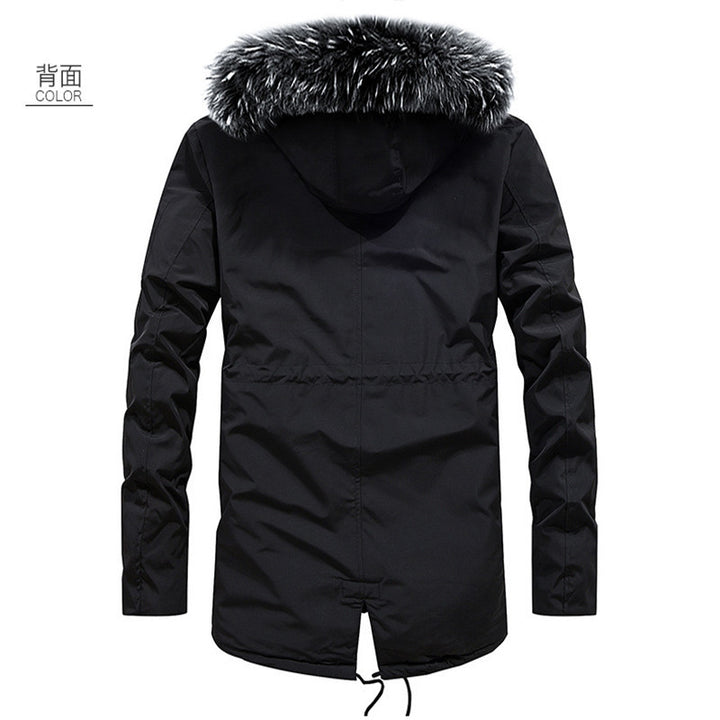 Herren Urbaner Thermo-Parka mit Kunstfellkapuze, Multifunktionstaschen und Taillenregulierung Drune