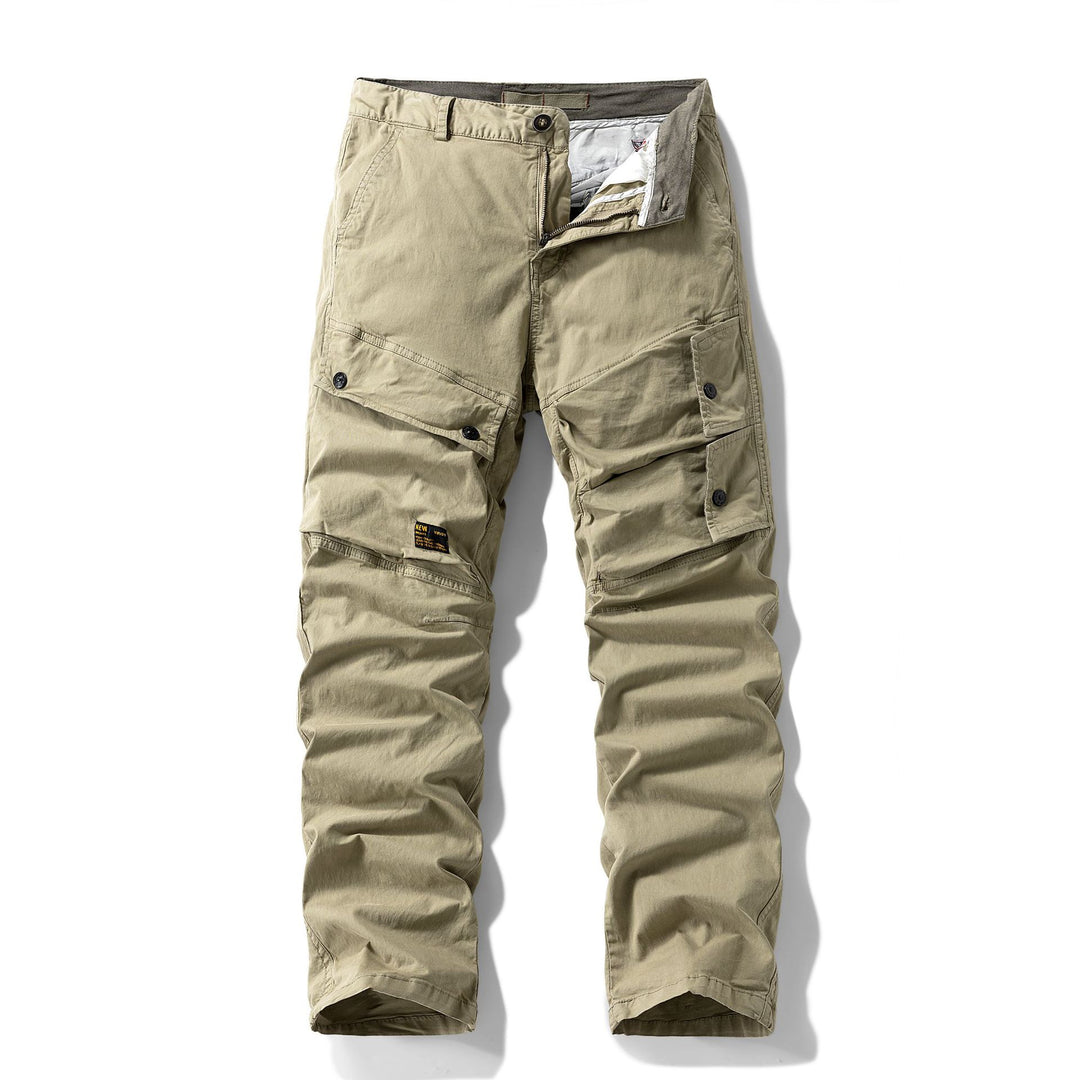 Herren Robuste Canvas-Cargo-Hose mit elastischem Bund, Kniepaneelen und Klappfächern Drune