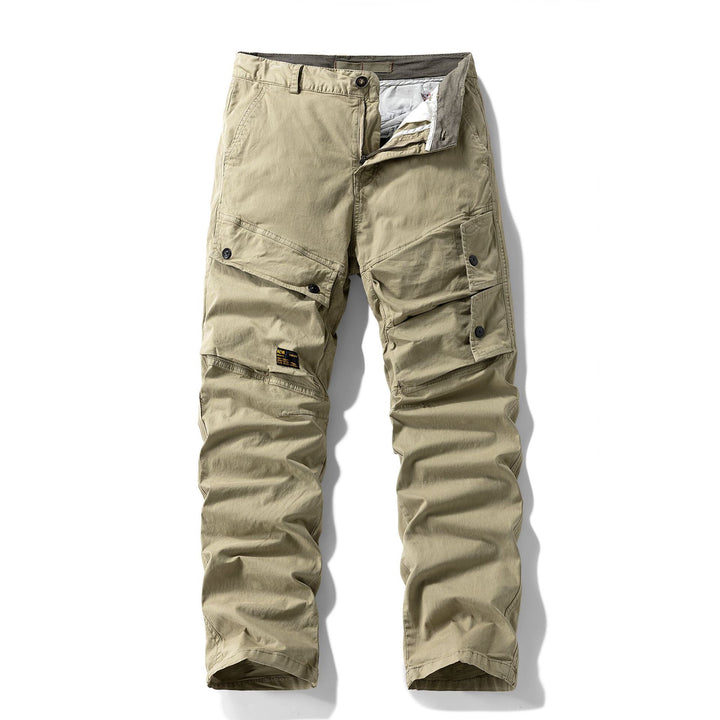 Herren Robuste Canvas-Cargo-Hose mit elastischem Bund, Kniepaneelen und Klappfächern Drune