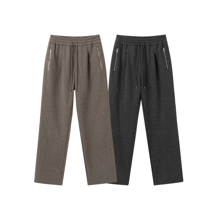 Unisex Locker geschnittene Jogginghose mit elastischem Bund und Reißverschlusstaschen Drune