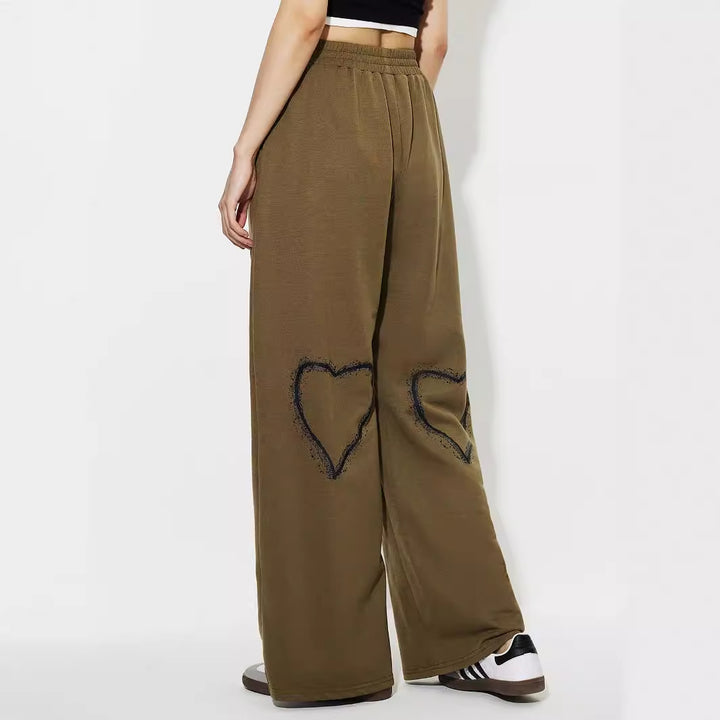 Damen weite Freizeithose aus leichtem Material mit elastischem Bund Drune