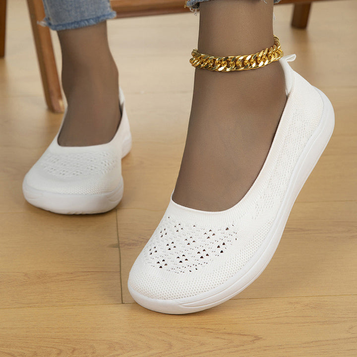 Damen Atmungsaktive Strick-Slipper mit ergonomischem Memory-Fußbett Drune
