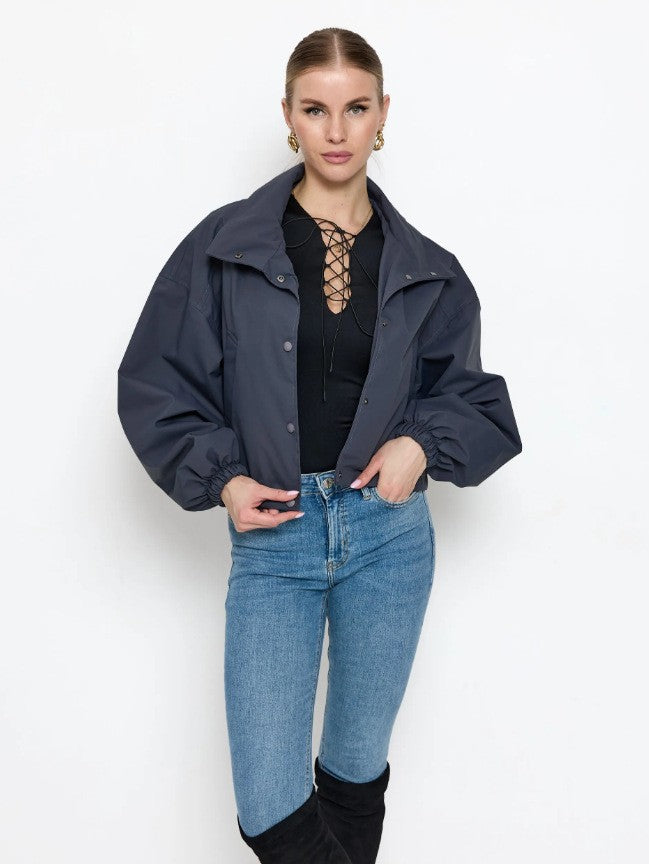 Damen Modische Kurzjacke mit hohem Kragen
