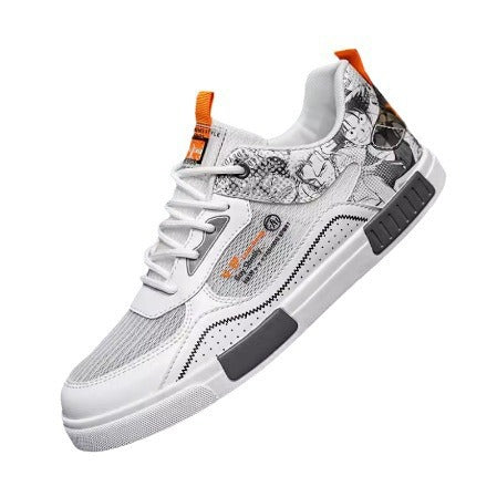 Unisex modischer Low-Top Sneaker mit atmungsaktivem Mesh gedämpfter EVA-Sohle und grafischem Comic-Print Drune