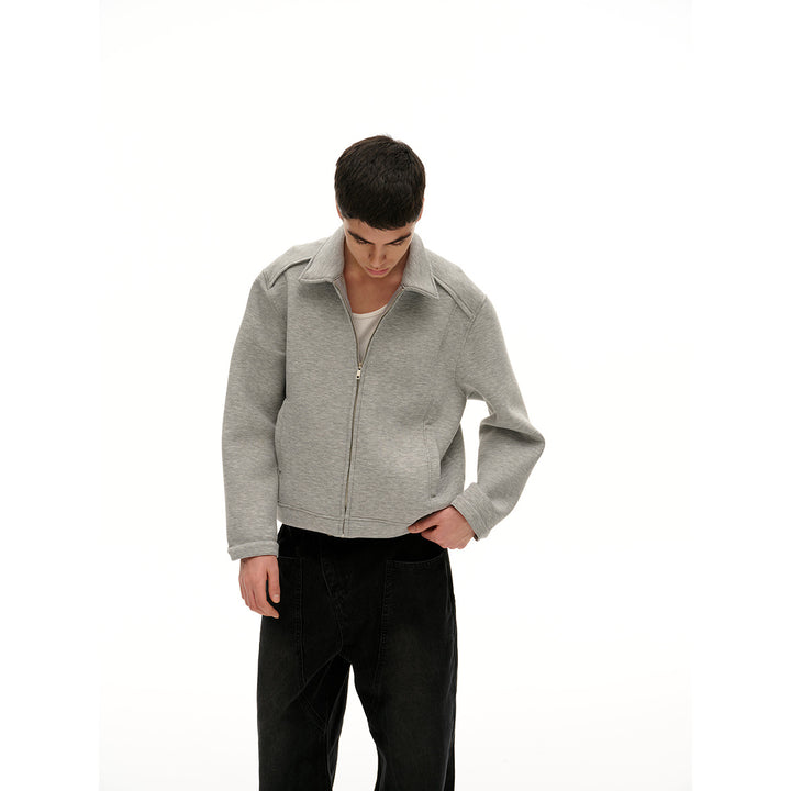 Damen Leichte Boxy‑Sweatjacke mit Hemdkragen, durchgehendem Reißverschluss und verdeckten Seitentaschen Drune