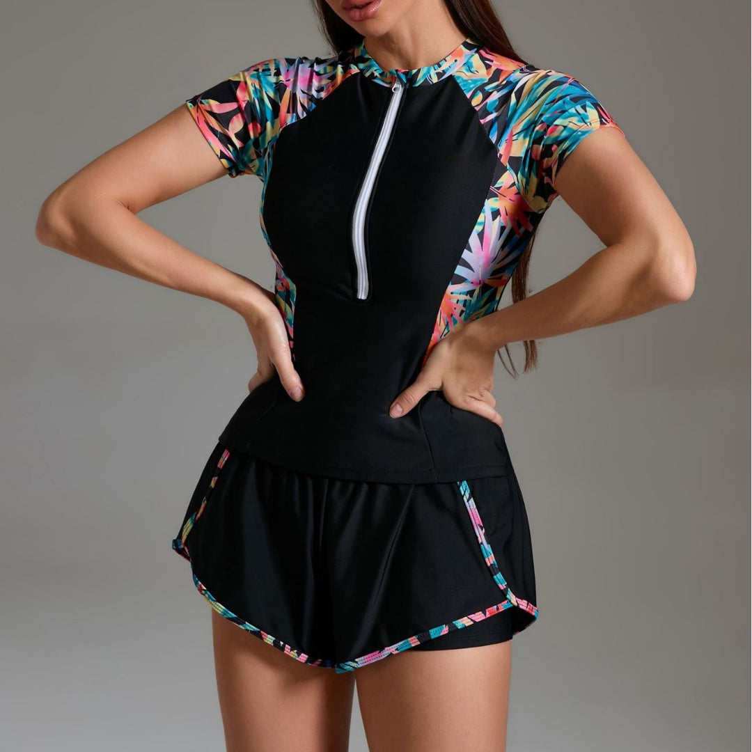 Damen Sportliches 2-in-1 Schwimmanzug Drune